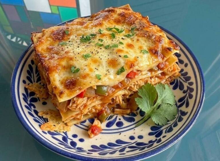 Lasaña de pollo casera