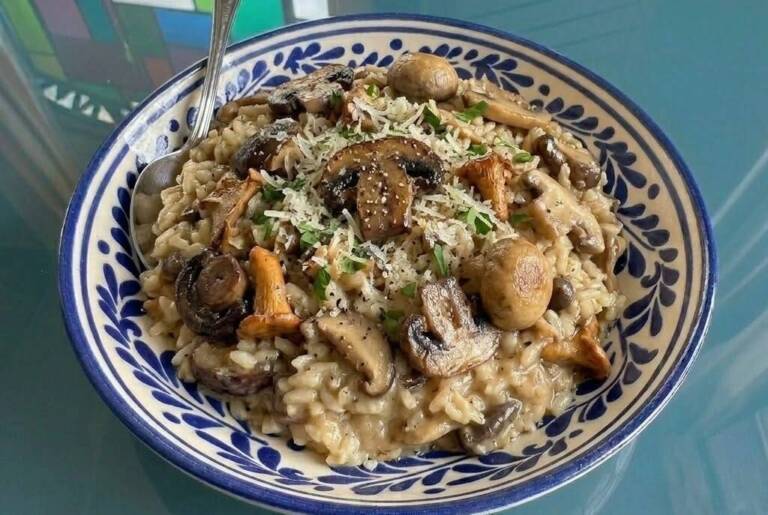 Risotto con champiñones