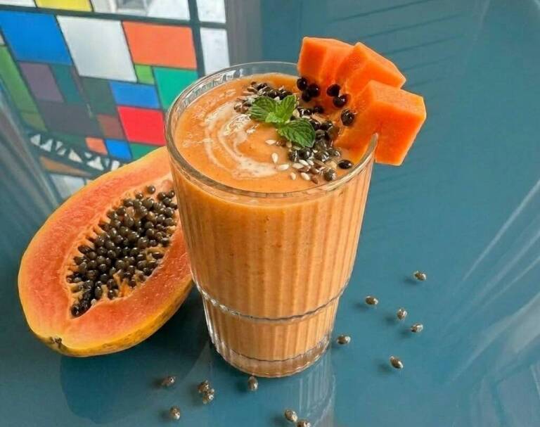 Batido de Papaya cremoso, suave y digestivo